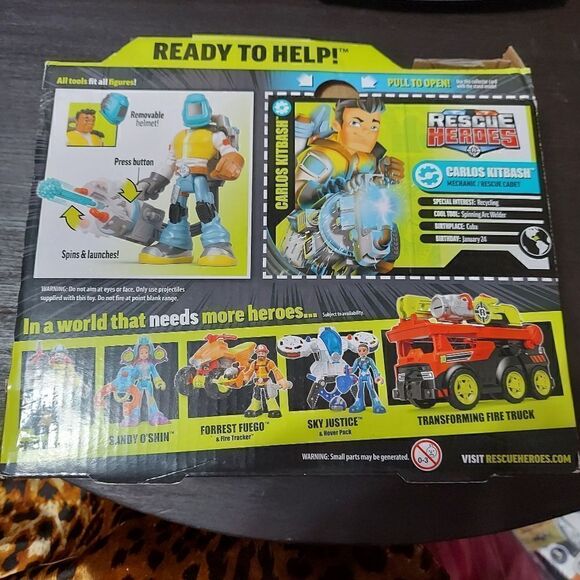 Fisher-Price Rescue Heroes Carlos Kitbash mechanic/rescue cadet NEW - Picture 2 of 3